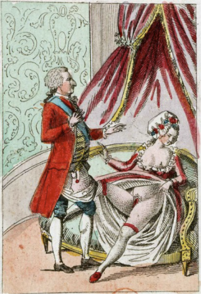 Figure 3. A despondent Marie Antionette waves away a flaccid Louis XVI. From Bibliotheque Nationale de France. Accessed at http://www.sabotagetimes.com/travel/the-biggest-porn-stash-in-the-world/ 